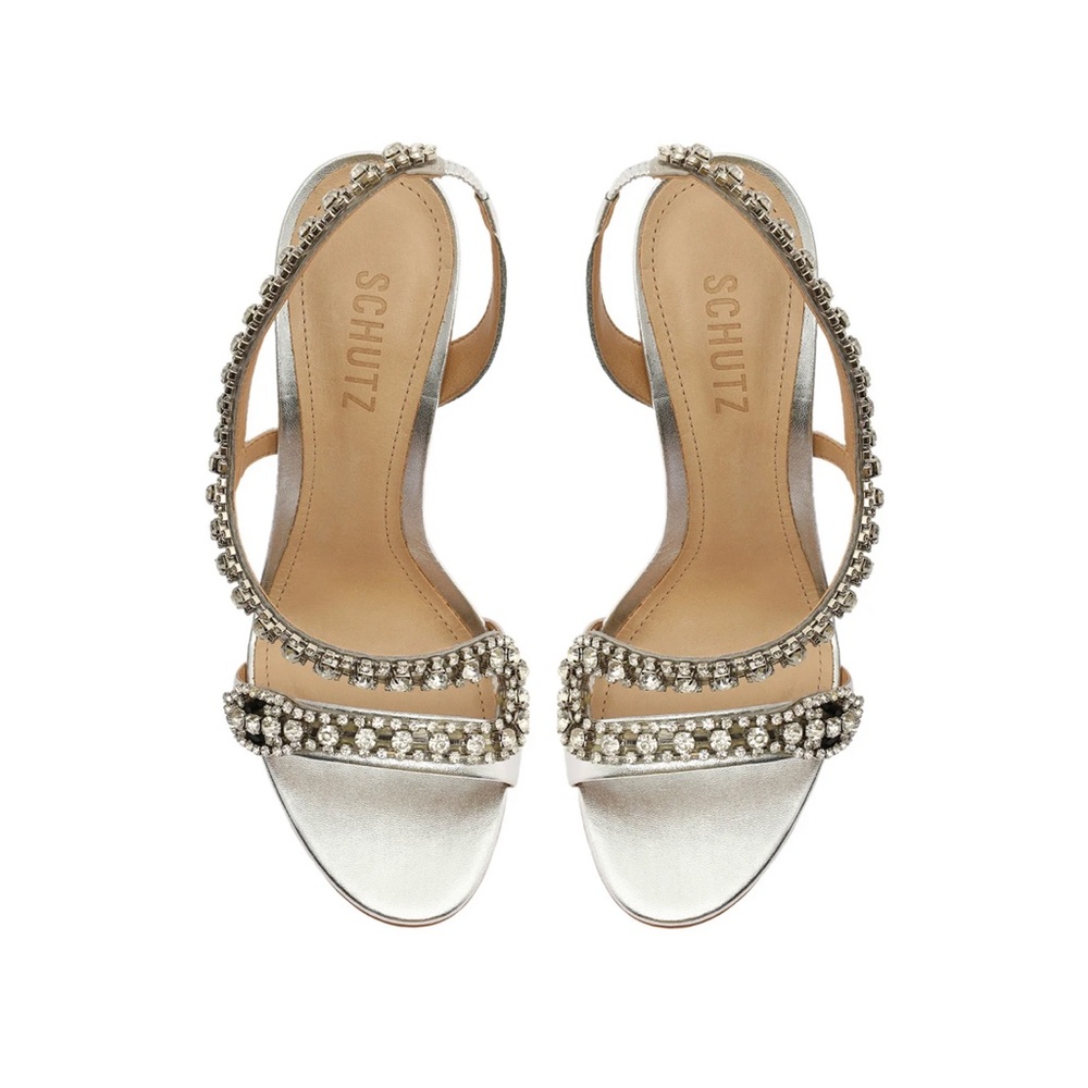 Silver Heels with rhinestone by Schutz